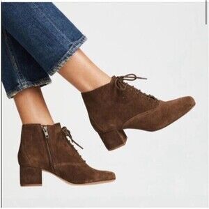 Madewell The Macey Walker Lace Up Suede Boots Womens Size 7